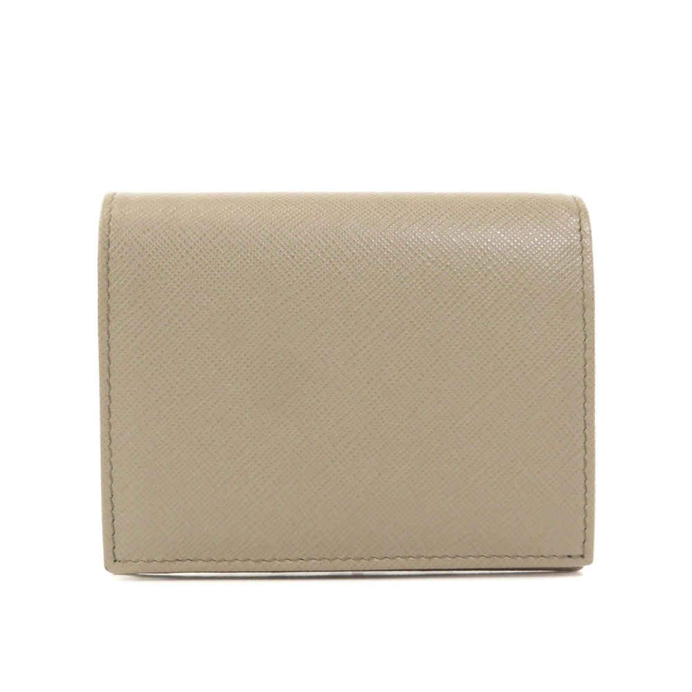 Prada Saffiano fold Bicolor Bi Leather Wallet Black